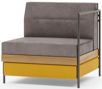 Комплект модульной мебели Aurica Готланд алюминий, нержавеющая сталь, акация, роуп, ткань натуральный, желтый, серый Фото 6