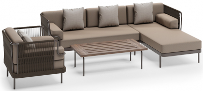 Комплект модульной мебели Aurica Мартиника алюминий, акация, роуп, акрил светло-коричневый Фото 1