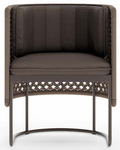 Кресло плетеное с подушками Aurica Рюген алюминий, роуп, акрил коричневый Фото 3