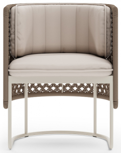 Кресло плетеное с подушками Aurica Рюген алюминий, роуп, акрил бежевый Фото 3