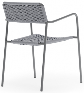 Кресло плетеное Aurica Эланд нержавеющая сталь, роуп серый Фото 5