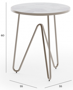Столик кофейный Aurica Леба алюминий, керамогранит серый Фото 2