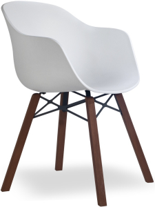 Кресло пластиковое PAPATYA Globe-K Wox Iroko ироко, металл, стеклопластик натуральный, белый Фото 1