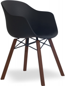 Кресло пластиковое PAPATYA Globe-K Wox Iroko ироко, металл, стеклопластик натуральный, черный Фото 1
