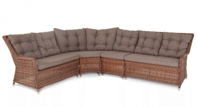 Комплект плетеной мебели 4SIS Бергамо алюминий, искусственный ротанг коричневый Фото 1