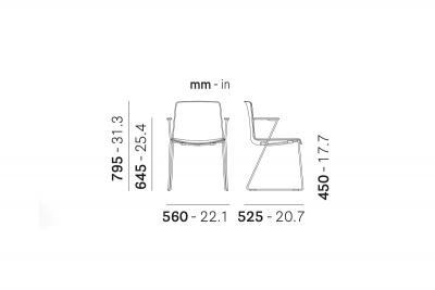 Кресло пластиковое на полозьях PEDRALI Tweet сталь, стеклопластик белый, желтый Фото 2