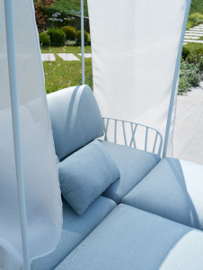 Лаунж-диван двухместный с балдахином Nardi Komodo Ombra стеклопластик, Sunbrella белый, лед Фото 9