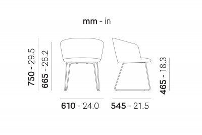 Кресло на полозьях с обивкой PEDRALI Nym сталь, ткань Фото 2