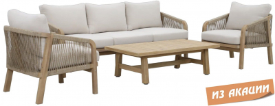 Комплект деревянной мебели Tagliamento Ravona KD акация, роуп, олефин натуральный, бежевый Фото 39