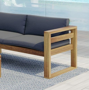 Комплект деревянной мебели Tagliamento Booka тик, олефин натуральный, темно-серый Фото 2