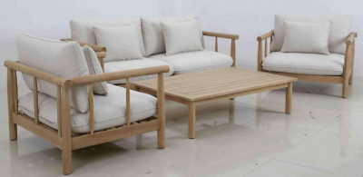 Кресло деревянное с подушками Tagliamento Bungalow тик, олефин натуральный, бежевый Фото 3