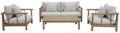 Кресло деревянное с подушками Tagliamento Bungalow тик, олефин натуральный, бежевый Фото 6