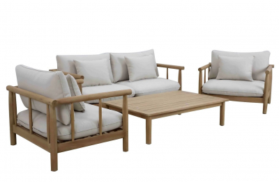 Комплект деревянной мебели Tagliamento Bungalow тик, олефин натуральный, бежевый Фото 4