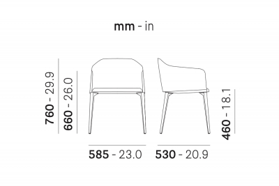 Кресло металлическое мягкое PEDRALI Laja алюминий, ткань Фото 2