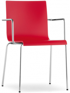 Кресло пластиковое PEDRALI Kuadra XL сталь, технополимер красный Фото 1
