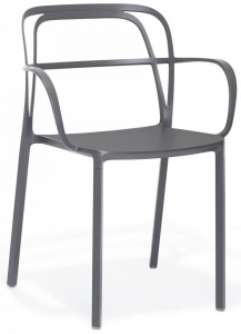 Кресло пластиковое PEDRALI Intrigo алюминий серый Фото 1