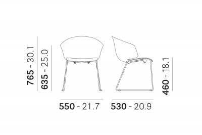 Кресло пластиковое PEDRALI Grace сталь, стеклопластик оранжевый Фото 2