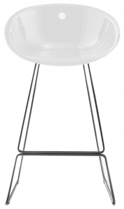 Кресло пластиковое полубарное PEDRALI Gliss сталь, поликарбонат белый Фото 1