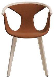 Кресло деревянное с обивкой PEDRALI Fox ясень, ткань беленый ясень, коричневый Фото 1