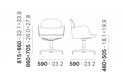 Кресло офисное с вращающимся сиденьем PEDRALI Ester алюминий, ткань Фото 3