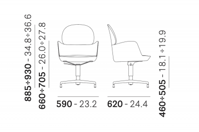 Кресло офисное с вращающимся сиденьем PEDRALI Ester сталь, алюминий, ткань Фото 2
