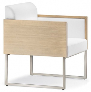 Кресло деревянное мягкое PEDRALI Box Lounge сталь, дуб, ткань Фото 1