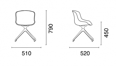 Стул офисный для посетителей PAPATYA Globe-S Swivel алюминий, стеклопластик тортора Фото 2