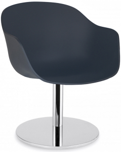 Кресло пластиковое вращающееся PAPATYA Globe-K M сталь, стеклопластик антрацит Фото 1