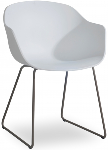 Кресло пластиковое PAPATYA Globe-K Sled сталь, стеклопластик белый Фото 1