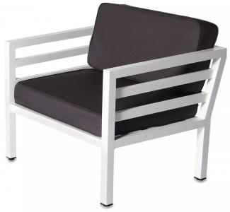 Кресло металлическое с подушками 4SIS Глория алюминий, ткань белый Фото 1