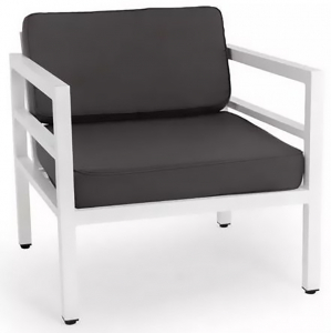 Кресло металлическое с подушкой 4SIS Эстелья алюминий, ткань белый Фото 1