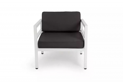 Кресло металлическое с подушкой 4SIS Эстелья алюминий, ткань белый Фото 3