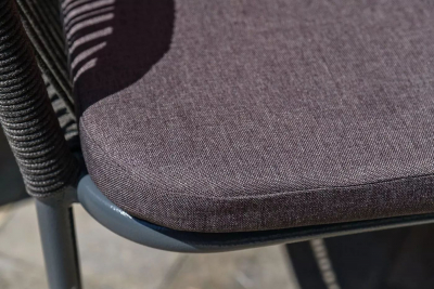 Кресло плетеное с подушкой 4SIS Марсель алюминий, роуп, ткань темно-серый Фото 22
