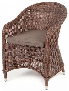 Кресло плетеное 4SIS Равенна алюминий, искусственный ротанг, ткань коричневый Фото 1