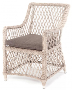 Кресло плетеное 4SIS Латте алюминий, искусственный ротанг, ткань бежевый Фото 1