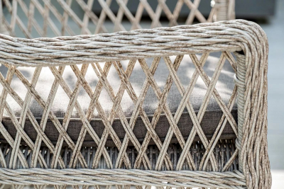 Кресло плетеное 4SIS Латте алюминий, искусственный ротанг, ткань бежевый Фото 8
