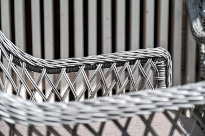 Кресло плетеное 4SIS Латте алюминий, искусственный ротанг, ткань графит Фото 4