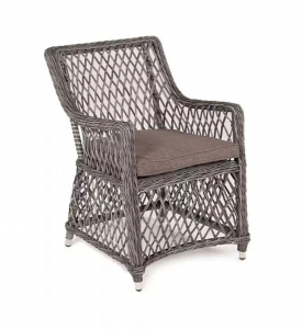 Кресло плетеное 4SIS Латте алюминий, искусственный ротанг, ткань графит Фото 3