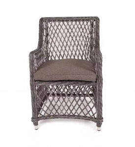 Кресло плетеное 4SIS Латте алюминий, искусственный ротанг, ткань графит Фото 2