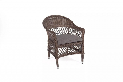Кресло плетеное 4SIS Сицилия алюминий, искусственный ротанг, ткань коричневый Фото 2
