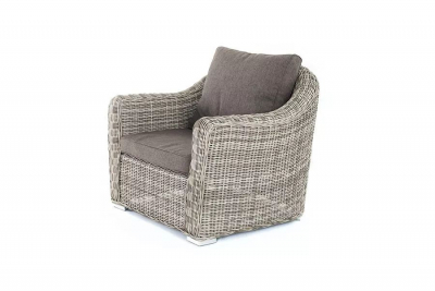 Кресло плетеное 4SIS Фабриция алюминий, искусственный ротанг, ткань серый Фото 2