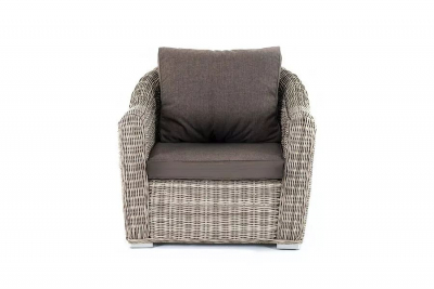Кресло плетеное 4SIS Фабриция алюминий, искусственный ротанг, ткань серый Фото 3