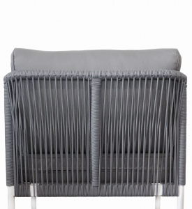Кресло плетеное 4SIS Канны алюминий, роуп, ткань светло-серый Фото 3