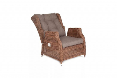 Кресло плетеное раскладное 4SIS Форио алюминий, искусственный ротанг, ткань коричневый Фото 4