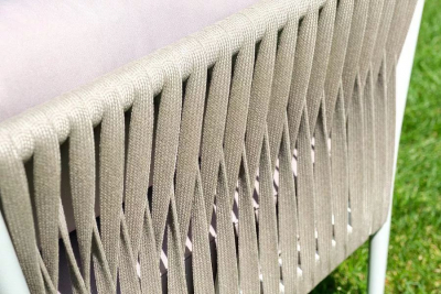 Кресло плетеное 4SIS Касабланка алюминий, роуп, ткань светло-серый Фото 5