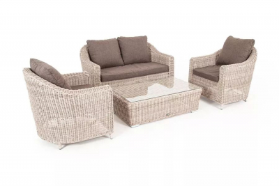Комплект плетеной лаунж мебели 4SIS Кон Панна алюминий, искусственный ротанг, ткань бежевый Фото 3