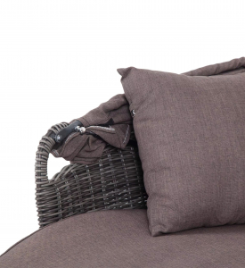 Лаунж-кровать плетеная 4SIS Стильяно алюминий, искусственный ротанг, ткань графит Фото 5