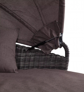 Лаунж-кровать плетеная 4SIS Стильяно алюминий, искусственный ротанг, ткань графит Фото 6