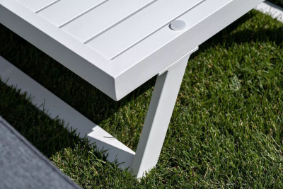 Комплект-трансформер садовой мебели 4SIS Альпы алюминий, ткань белый Фото 15
