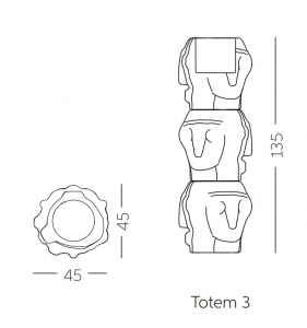 Кашпо из биопластика SLIDE Threebu Totem Pot 3 Special биополиэтилен, алюминий Фото 2